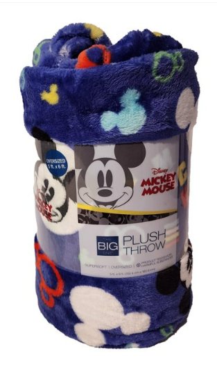 The Big One Plush Throw Blanket Mickey Vibrant Blue Soft Polyester 60 x 72