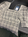 Universal Thread/Good Co. Womens 3/4 Sleeve Square Neck Gray Plaid Shirt/Blouse