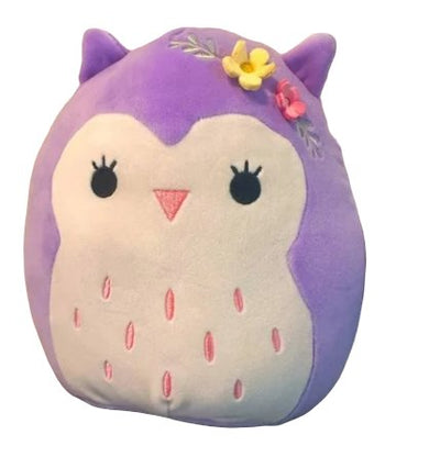 Squishmallows 8" Easter Holly Purple Owl with Flowers on Head, Super Soft Plush