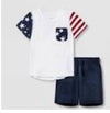 Cat & Jack White American Flag Pocket Tee and Navy Shorts 2 Pack, 12M