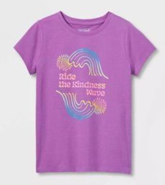 Cat & Jack Kids 'Ride The Kindness Wave' Purple T-shirt